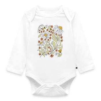 Boho Wildflower Tshirt femme, Vintage Wildflower - Body Bébé bio manches longues - blanc - Devant