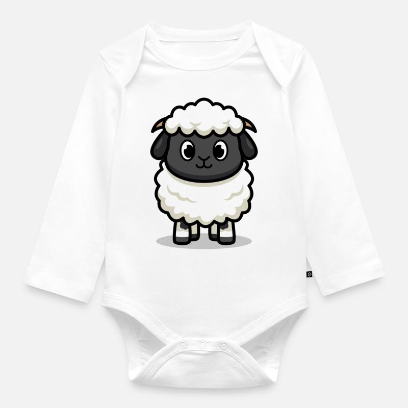 Süßes Lamm - Baby Bio-Langarm-Body - Weiß