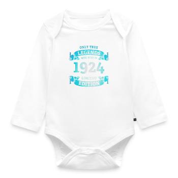De vraies légendes sont nées en 1924 100e anniversaire - Body Bébé bio manches longues - blanc - Devant