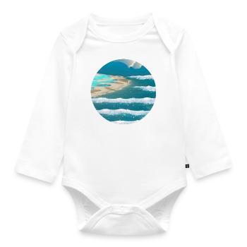 Tropical vibes - relaxing on the beach - Organic Longsleeve Baby Bodysuit - white - Front