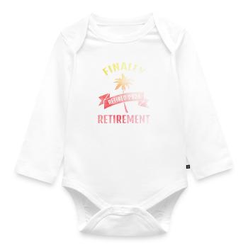 Finally retirement pension 2024 gift for pensioners - Organic Longsleeve Baby Bodysuit - white - Front