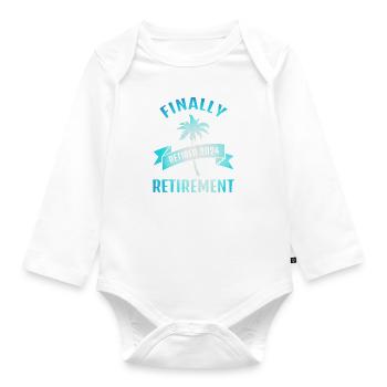 Finally retirement pension 2024 gift for pensioners - Organic Longsleeve Baby Bodysuit - white - Front