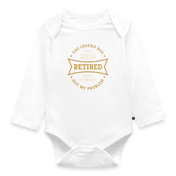 Retraite 2024 : enfin cadeau de retraite pour les retraités - Body Bébé bio manches longues - blanc - Devant