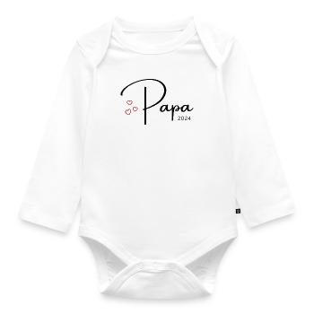 Papa 2024 - Baby Bio-Langarm-Body - Weiß - Vorne