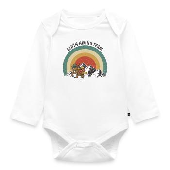 Sloth Hiking Team - Faultier Wandern - Organic Longsleeve Baby Bodysuit - white - Front