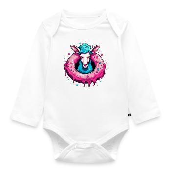 Der Donut-Schaf - Baby Bio-Langarm-Body - Weiß - Vorne
