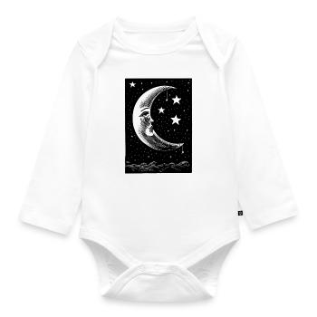 La lune et les étoiles - Body Bébé bio manches longues - blanc - Devant