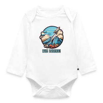 Bye bye, losers! Launch of the rocket - Organic Longsleeve Baby Bodysuit - white - Front