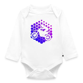 Motocross Dirt Bike Freestyle Motocross Motocross Motocross Motocross T - Body Bébé bio manches longues - blanc - Devant