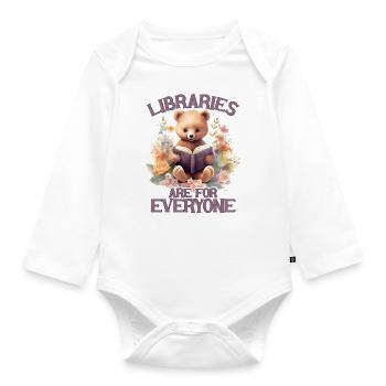 Bibliotheken Sind Für Alle Da Bibliothekar - Baby Bio-Langarm-Body - Weiß - Vorne
