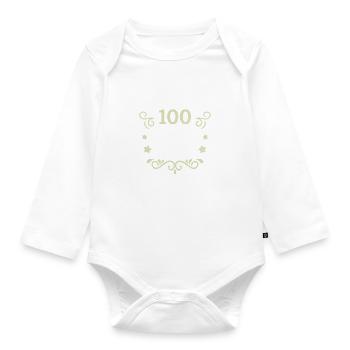 Endlich 100. Geburtstag nur noch erwachsen werden - Baby Bio-Langarm-Body - Weiß - Vorne