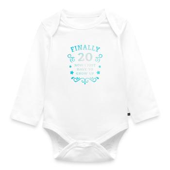 Enfin 20e anniversaire en grandissant - Body Bébé bio manches longues - blanc - Devant