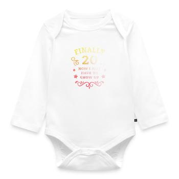 Enfin 20e anniversaire en grandissant - Body Bébé bio manches longues - blanc - Devant