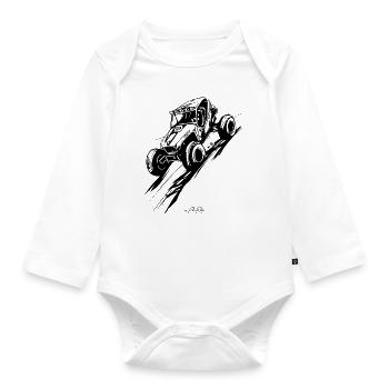 Sand Buggy Rallye - Baby Bio-Langarm-Body - Weiß - Vorne