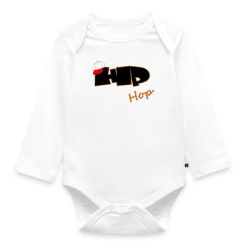 Hip Hop - Baby Bio-Langarm-Body - Weiß - Vorne