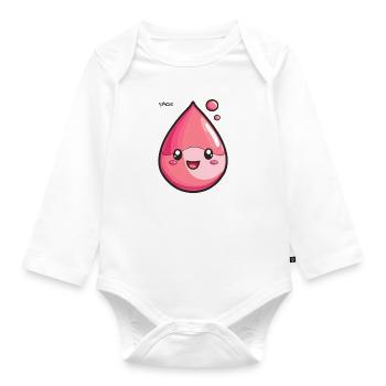 Red Liquid Funny Happy Drop - Organic Longsleeve Baby Bodysuit - white - Front