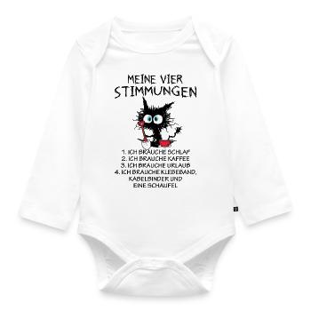 Meine Vier Stimmungen - Baby Bio-Langarm-Body - Weiß - Vorne