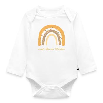 Unser kleines Wunder | Baby Shirt - Baby Bio-Langarm-Body - Weiß - Vorne