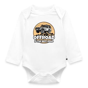 The best road is off-road, off-road - Organic Longsleeve Baby Bodysuit - white - Front
