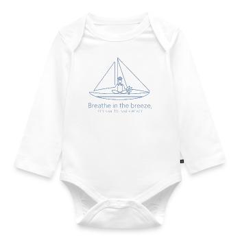 Voilier Silhouette Minimaliste - Body Bébé bio manches longues - blanc - Devant