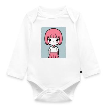 Einfach ein einfaches Mädchen - Baby Bio-Langarm-Body - Weiß - Vorne