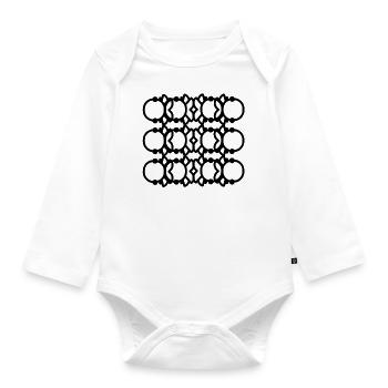 kreisförmiger Ring - Baby Bio-Langarm-Body - Weiß - Vorne