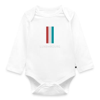 Drapeau du Luxembourg, fierté luxembourgeoise - Body Bébé bio manches longues - blanc - Devant