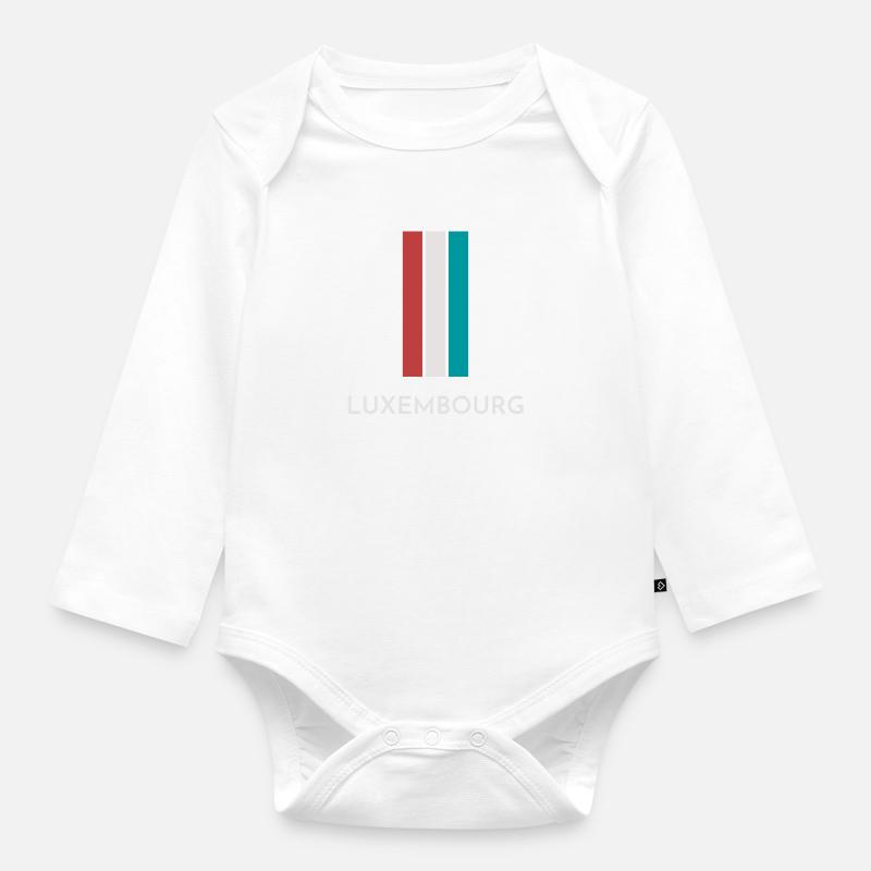 Drapeau du Luxembourg, fierté luxembourgeoise - Body Bébé bio manches longues - blanc