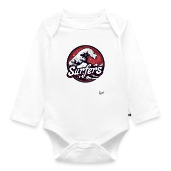 Wellen Surfer: Schnapp Dir die Welle und reite sie - Baby Bio-Langarm-Body - Weiß - Vorne