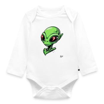 Super Chic Alien - Organic Longsleeve Baby Bodysuit - white - Front