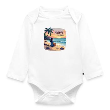 La nature est ma thérapie - Vacances à la mer - Body Bébé bio manches longues - blanc - Devant