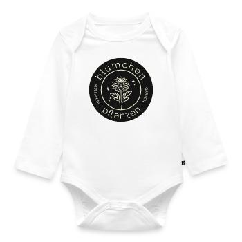 Flower Plants in My Garden - Flowers Design - Organic Longsleeve Baby Bodysuit - white - Front
