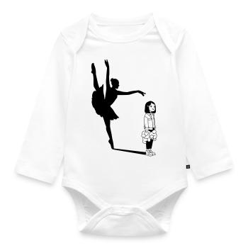 Ballet / Ballet Dancer / Ballerina - Organic Longsleeve Baby Bodysuit - white - Front