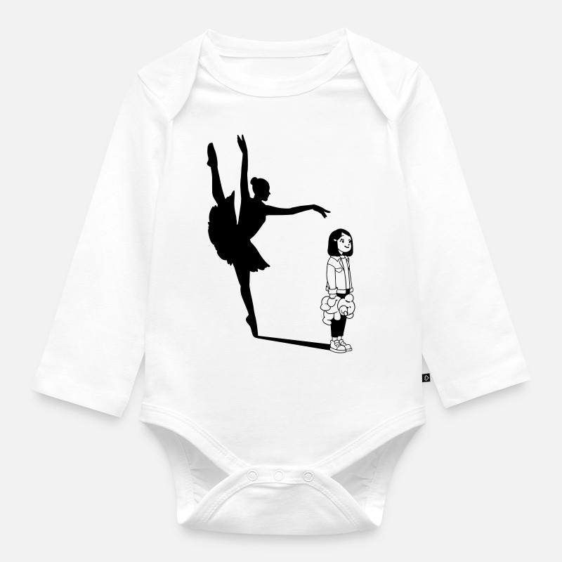Ballet / Danseuse de ballet / Ballerine - Body Bébé bio manches longues - blanc