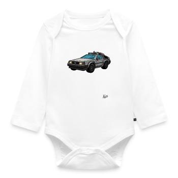Lorean De, Die Zukunft ist zurück - Baby Bio-Langarm-Body - Weiß - Vorne