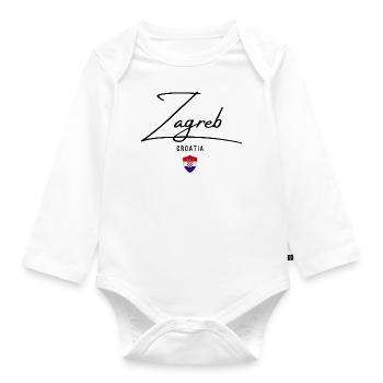 I love Zagreb, Zagreb Croatia - Organic Longsleeve Baby Bodysuit - white - Front