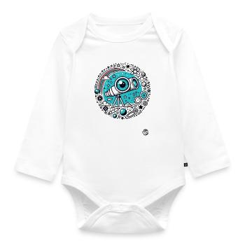 Télescope « Oeil de l’astronomie » - Body Bébé bio manches longues - blanc - Devant
