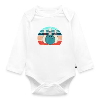 I Came I Bowled I Conquered Funny Bowling - Organic Longsleeve Baby Bodysuit - white - Front