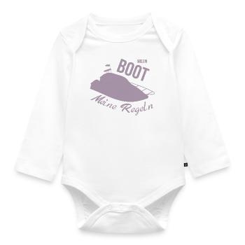 Mein Boot meine Regeln Motorboot - Baby Bio-Langarm-Body - Weiß - Vorne