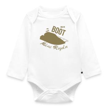 Mein Boot meine Regeln Motorboot - Baby Bio-Langarm-Body - Weiß - Vorne
