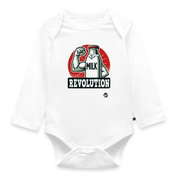 Milk revolution - Organic Longsleeve Baby Bodysuit - white - Front