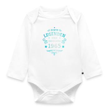 60th birthday legends are born in 1965 - Organic Longsleeve Baby Bodysuit - white - Front