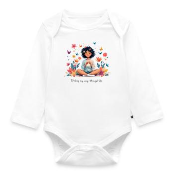Folding my way through life - Origami falten - Baby Bio-Langarm-Body - Weiß - Vorne