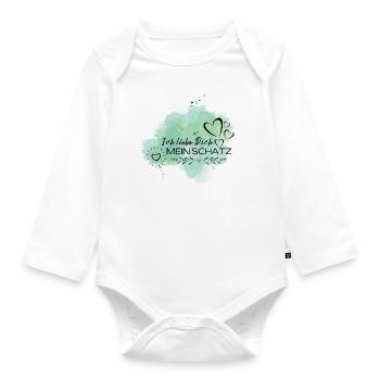 Ich liebe Dich - Baby Bio-Langarm-Body - Weiß - Vorne