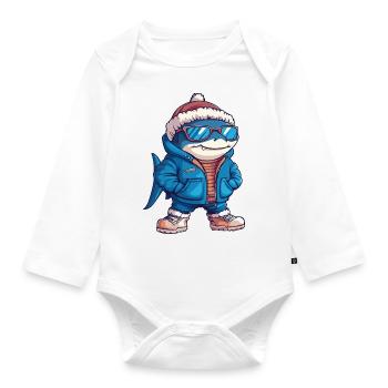 Hai Cool Comic - Organic Longsleeve Baby Bodysuit - white - Front