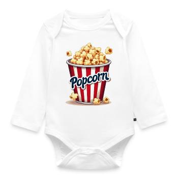 Popcorn Costume Carnival - Organic Longsleeve Baby Bodysuit - white - Front