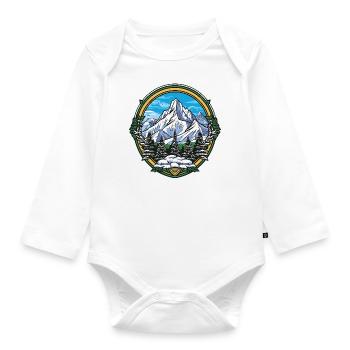 Mountaineering Shield - Organic Longsleeve Baby Bodysuit - white - Front