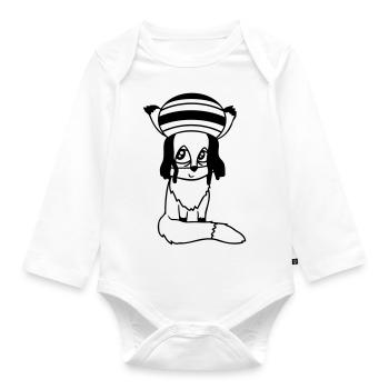 Fuchs Raggae Jamaika Hut Rasta Locken Chill Mütze - Baby Bio-Langarm-Body - Weiß - Vorne