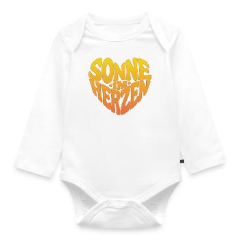 Sonne im Herzen - Baby Bio-Langarm-Body - Weiß - Vorne
