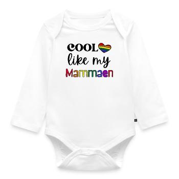 Stylish like my Mammaen – Family Pride - Organic Longsleeve Baby Bodysuit - white - Front